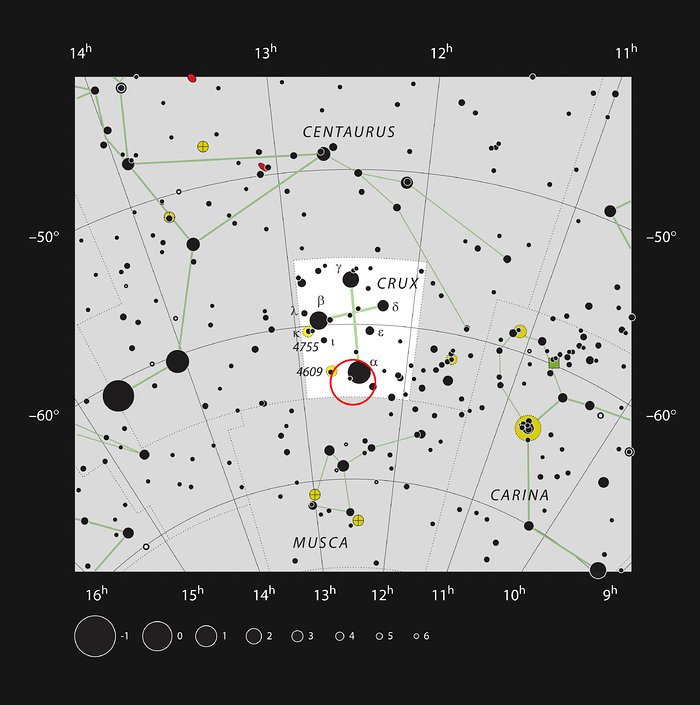 La nebulosa Saco de Carbón, en la constelación de Crux 