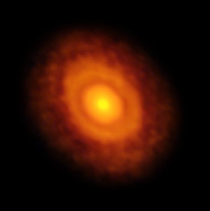 ALMA-optagelse af den protoplanetariske skive omkring V883 Orionis