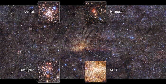 Střed Galaxie na snímku HAWK-I – nejzajímavější místa