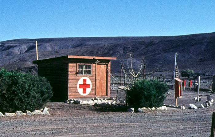 The first aid hut of Camp Pelicano