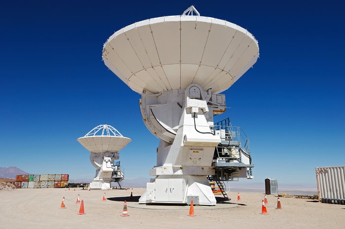 ALMA antennas waiting at the OSF