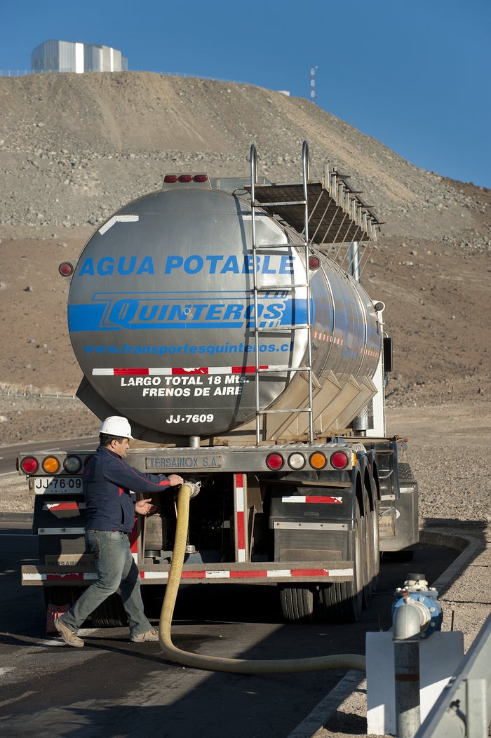 Delivery of water at Paranal