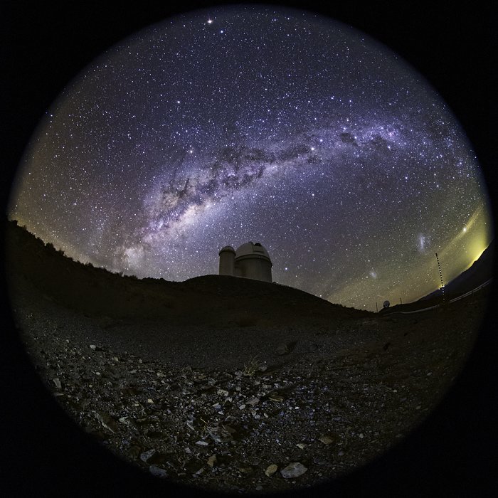 A fish-eye view of the ESO 3.6-metre telescope