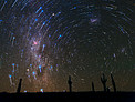 Star Trails over Atacama Desert Cacti