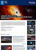 ESO — Helderste en snelstgroeiende: astronomen ontdekken recordbrekende quasar — Press Release eso2402nl