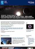 ESO Science Release eso1241fr - Découverte d’une planète dans le système stellaire le plus proche de la Terre. — L’instrument HARPS de l’ESO découvre une exoplanète dont la masse est proche de celle de la Terre en orbite autour d’Alpha du Centaure B