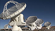 Array of ALMA antennas on Chajnantor