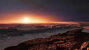 Artystyczna wizja planety okrążającej Proximę Centauri