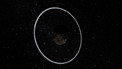 Impresión artística del sistema de anillos que rodea al planeta menor Chariklo