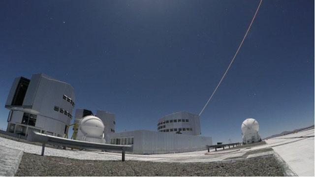 First light of new laser on Adaptive Optics Facility at Paranal