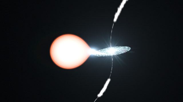 Visão artística da formação dos jatos de uma nebulosa planetária