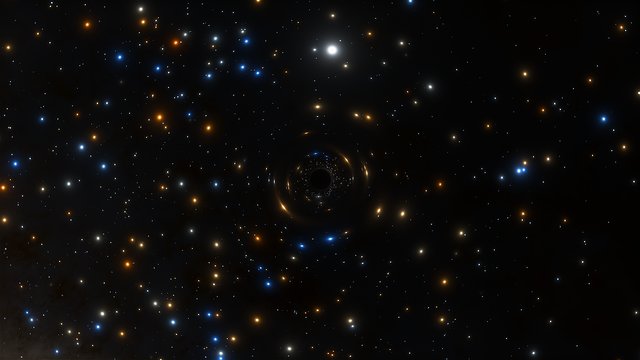 Videoanimation af det binære system med et sort hul i NGC 3201