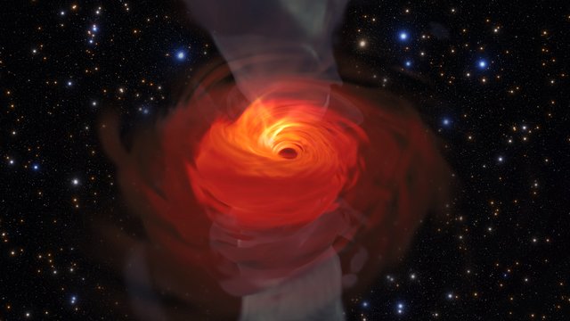 Simulação de um buraco negro supermassivo