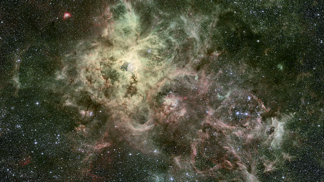 Old and new images of the Tarantula Nebula (Europe to the Stars clip)