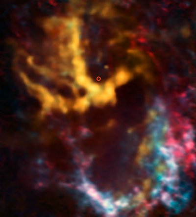 An ALMA image of the area surrounding Sagittarius A*.