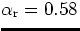 $\alpha_{\rm r} = 0.58$