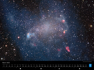 March - Star-forming gas clouds in NGC 6822