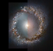 Interaktiver Vergleich von NACO und ERIS des inneren Rings von NGC 1097