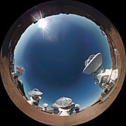 Screenshot from the planetarium show “Le Navigateur du Ciel” showing ALMA