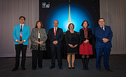 ESO:n toimistolla Santiagossa pidetyssä ESO:n ja Chilen 60-vuotisjuhlallisuudessa olleet puhujat