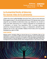 Charla “La humanidad frente al Universo: los nuevos retos de la astronomía”