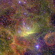 Nebulae near the hot binary star BAT99-49 in the LMC