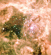 Tarantula's central cluster, R136