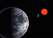 The planetary system in Gliese 581 (artist's impression)