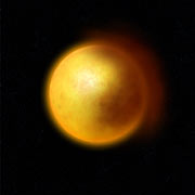 Dust cloud in a R CrB star (artist's impression)