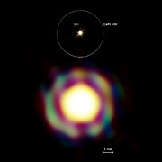 The star T Leporis to scale