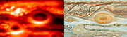 Jupiter’s storms: temperatures and cloud colours