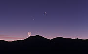 The crescent Moon and earthshine over ESO's Paranal Observatory