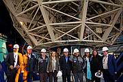Presidents of Chile, Colombia, and Mexico with representatives of ESO inside the VLT