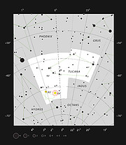 Den kugleformede stjernehob 47 Tucanae i stjernebilledet Tucana (Peberfuglen)