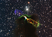 Atemberaubende ALMA- und NTT-Aufnahme eines neugeborenen Sterns