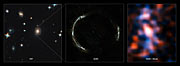 SDP.81, l'anneau d'Einstein et la galaxie lentille  rassemblés sur une même image