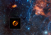 O anel de poeira em torno da estrela dupla velha IRAS 08544-4431