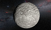 Künstlerische Darstellung der hellen Flecken auf Ceres, wie sie von der Raumsonde Dawn abgebildet wurden