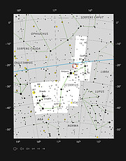 AR Scorpii in the constellation of Scorpius