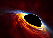 Supermassive black hole with torn-apart star (artist’s impression)