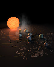 Artist’s impression of the TRAPPIST-1 system
