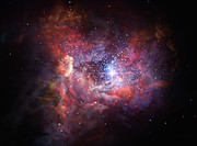 Künstlerische Darstellung der fernen staubhaltigen Galaxie A2744_YD4