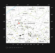 A estrela anã PDS 70 na constelação do Centauro
