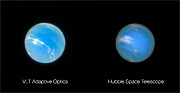 Neptunus fotograferad med VLT och Hubbleteleskopet