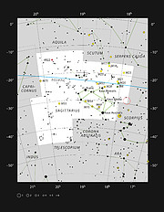 Sagittarius A* in het sterrenbeeld Boogschutter