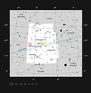 Location of WDJ0914+1914 in the constellation of Cancer