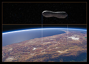 Confronto delle dimensioni dell'asteroide Kleopatra con il Cile