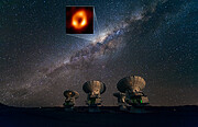 La Voie lactée et l'emplacement de son trou noir central vus depuis l'Atacama Large Millimeter/submillimeter Array.