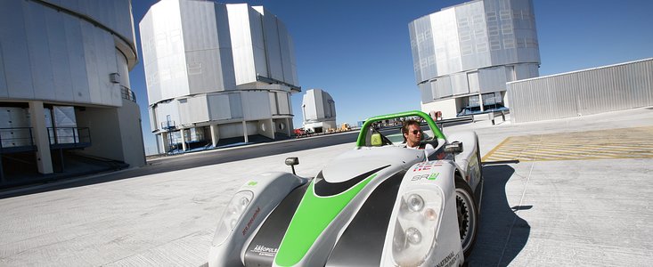 The Racing Green Endurance SRZero electric supercar visiting ESO’s VLT