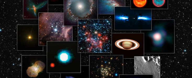 A collage of images from NACO on the ESO Very Large Telescope